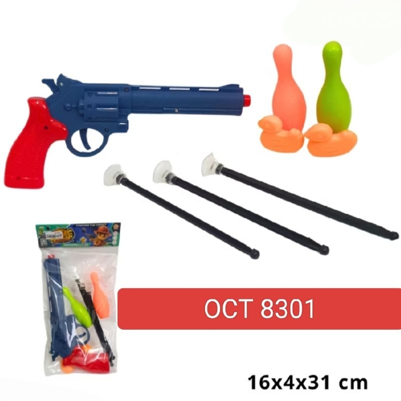 8301 Mainan Pistolan Tembak Target Bebek Bowling Peluru Karet Tempel Kaca Terbaru Termurah Terlaris 