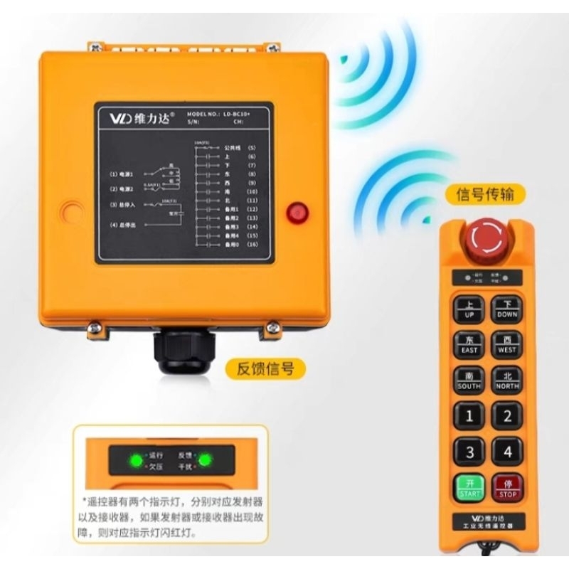 Telecrane Remote Hoist Crane Industrial 12 tombol