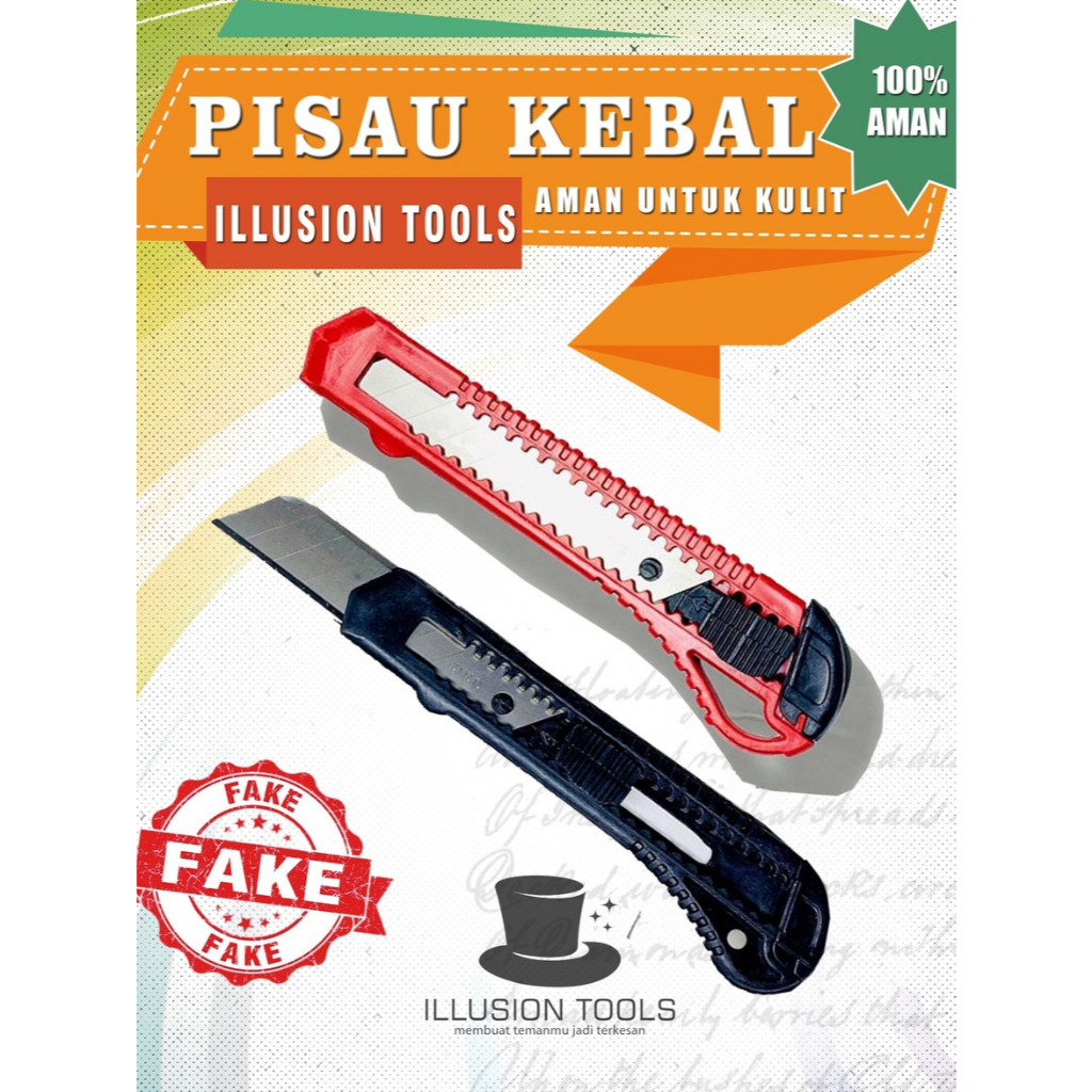 Alat Sulap Pisau Cutter Kebal aman di kulit