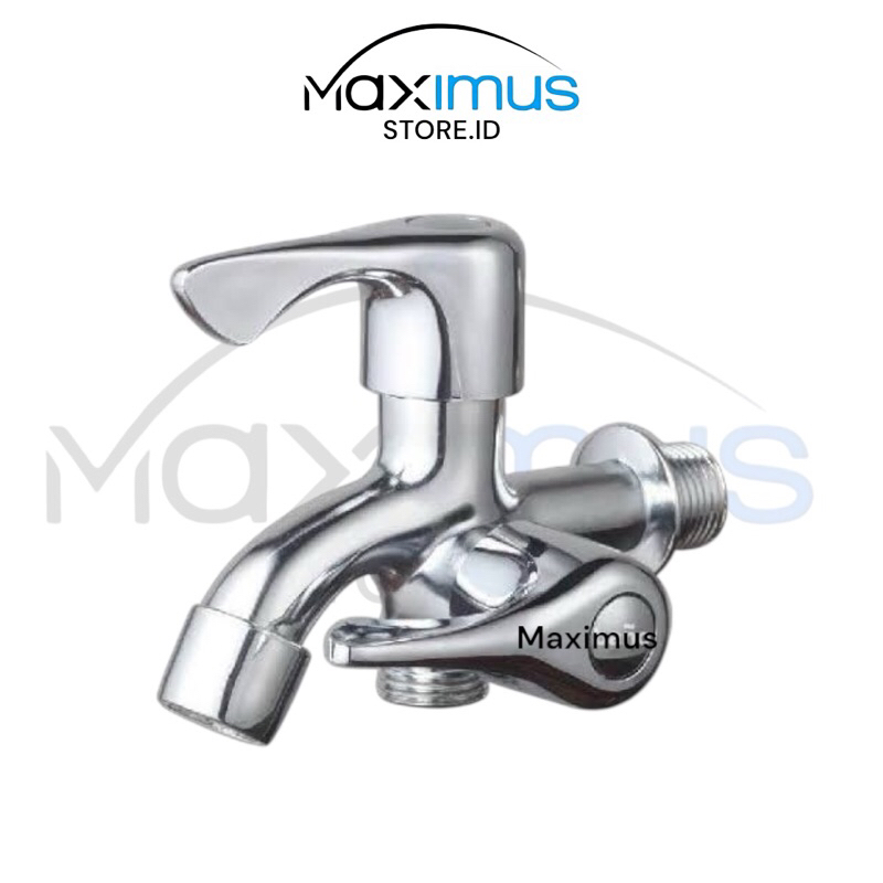 KRAN CABANG BESI / KRAN CABANG STAINLESS / KRAN AIR CABANG DUA / KRAN MESIN CUCI