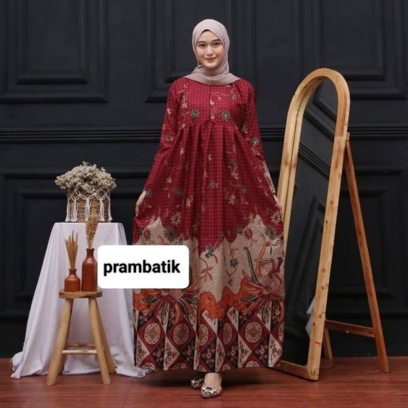 GAMIS BATIK WANITA DEWASA GAMIS SARIMBIT GAMIS BATIK PEKALONGAN  GAMIS MOTIF