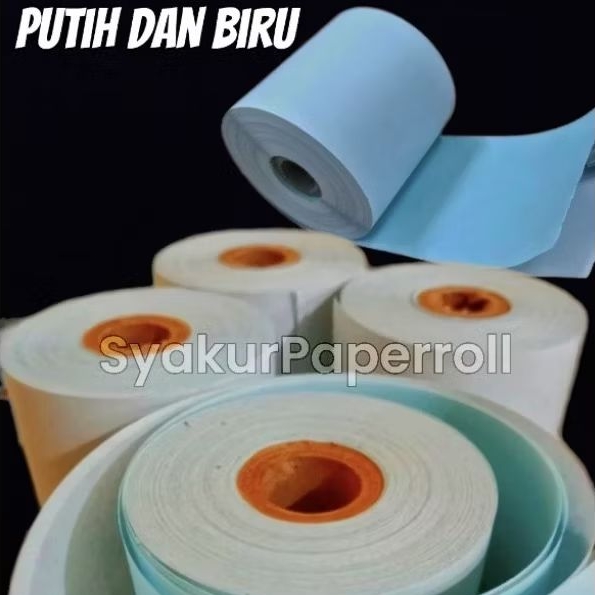 

10 pcs kertas struk kasir ncr 2ply 75x60mm putih dan biru
