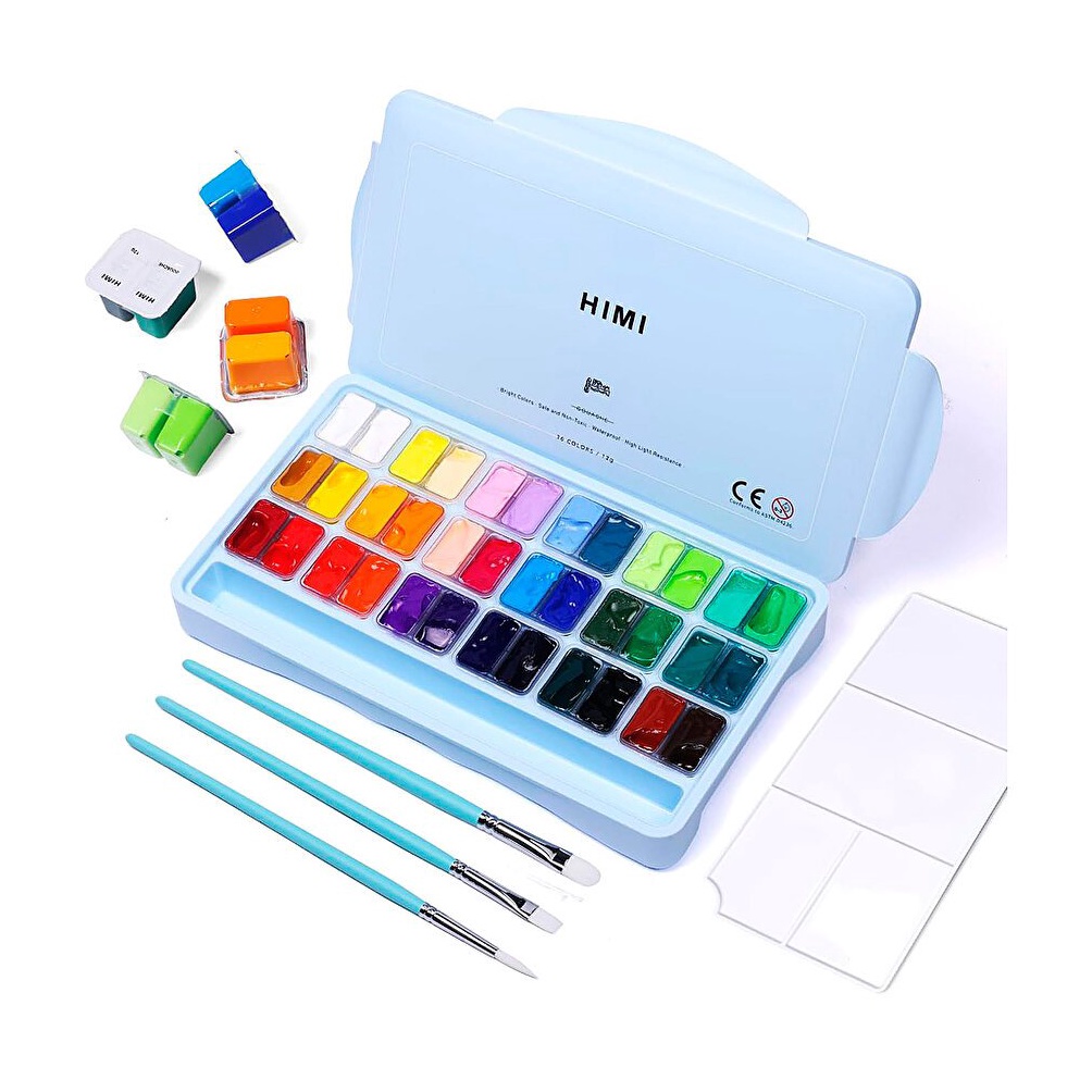 

KODE J34U MIYA Himi Gouache Set 36 x 12gr with Brush Cat Gouache Himi Miya Gouache Jelly Cup 36 Warna Kuas