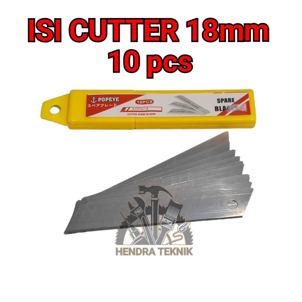 

ISI 10 PCS ISI CUTTER BESAR tipe model L150 REFILL PISAU KATER BAJA 18mm LEBAR BAGUS MURAH
