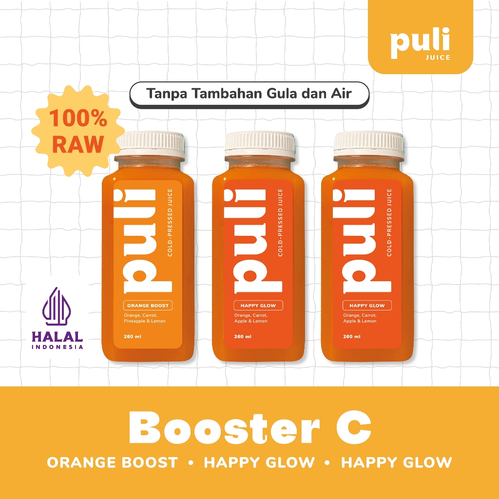 

Puli Juice – Bundling 3 Botol Booster C | Cold Pressed Juice 260ml