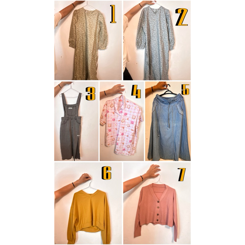 preloved atasan, bawahan, baju muslim wanita