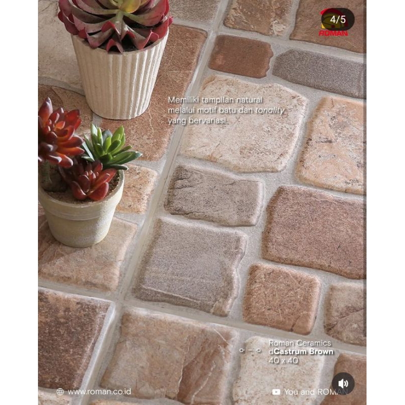 Roman Keramik Outdoor 40x40 Lantai Teras Carpot Antislip Area Basah