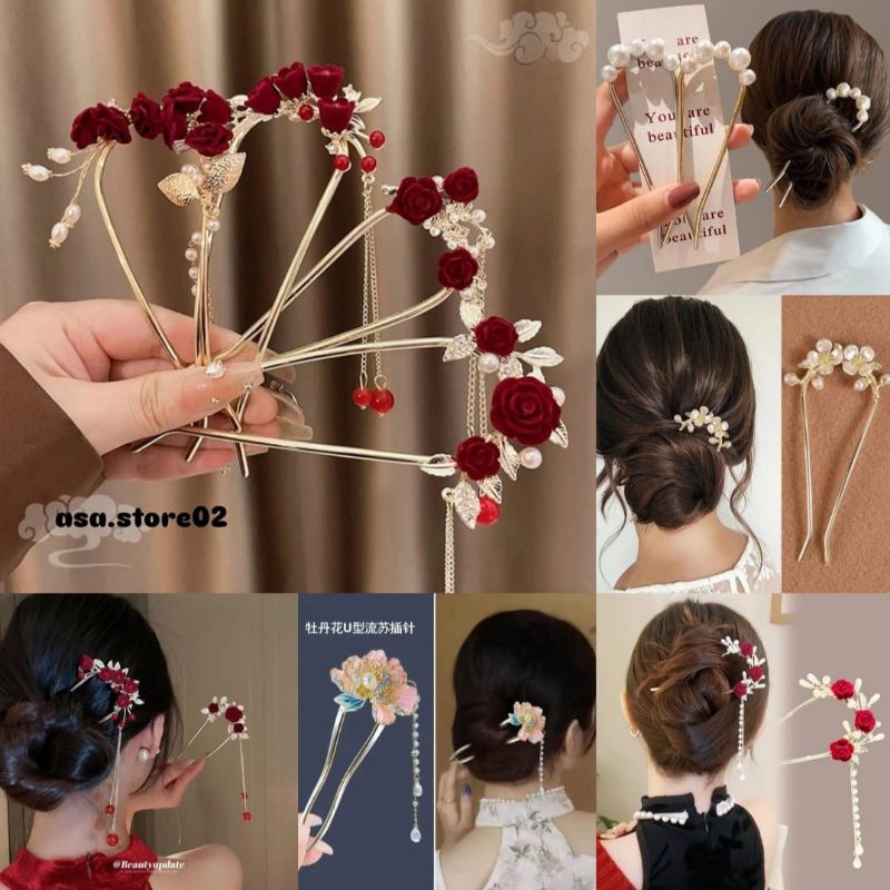 Tusuk Konde Rambut Sanggul/Tusuk Konde Cina/Tusuk Konde Modern Make Up Rias Hangfu