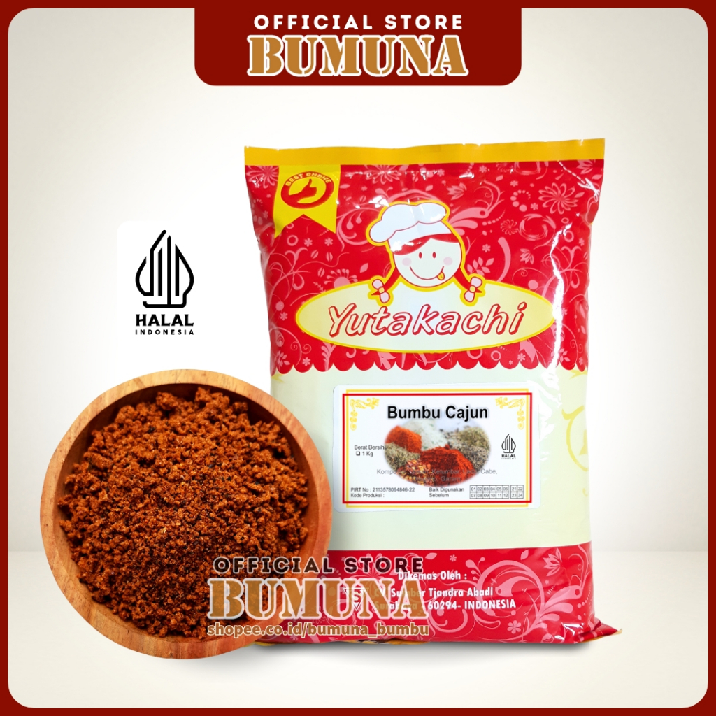 

Bumbu Cajun 1Kg Yutakachi / Seasoning Powder Spice Mix / Cajun Powder