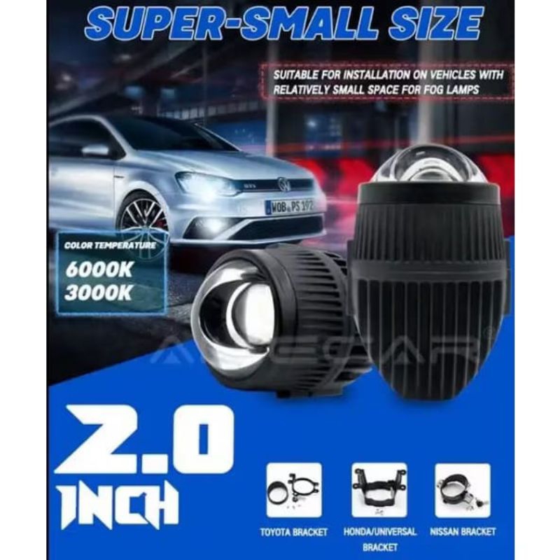 Foglamp Projector 2 INCH LASER F2 biled fog lamp mobil q8 toyota zenix fortuner gr