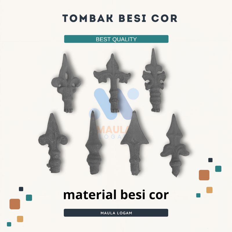 Ornamen pagar tombak besi COR | Oranemen pagar tralis