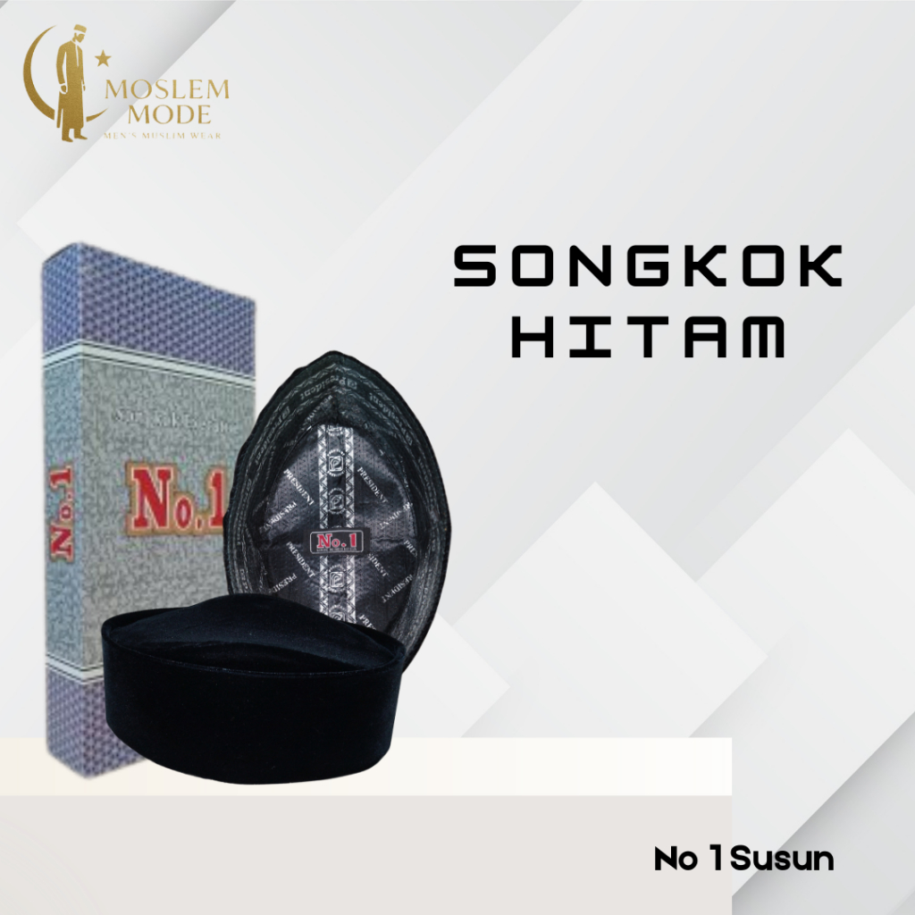 Songkok Hitam Susun No 1 Songkok Peci Kopiah President Hitam Polos Susun Songkok Nasional Premium