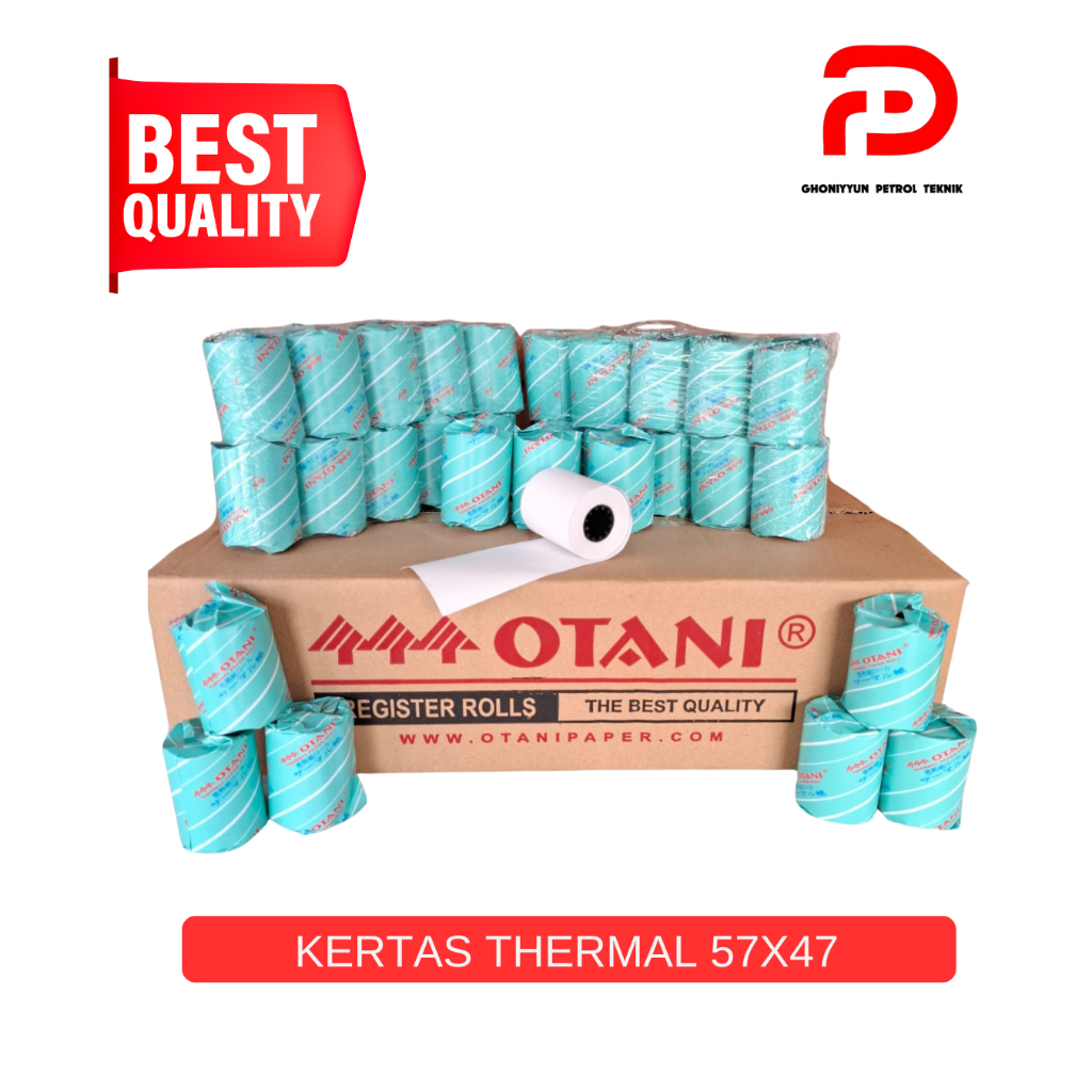 

Kertas Thermal roll 57x47 1 DUS , Untuk Mesin EDC dan lainnya Merk Otani Isi 100 Roll