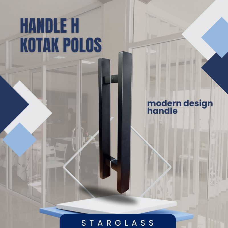 Handle Pintu Rumah Stainless / Gagang Pintu Rumah Modern Kotak Polos Hitam Stainless / Pegangan Pint