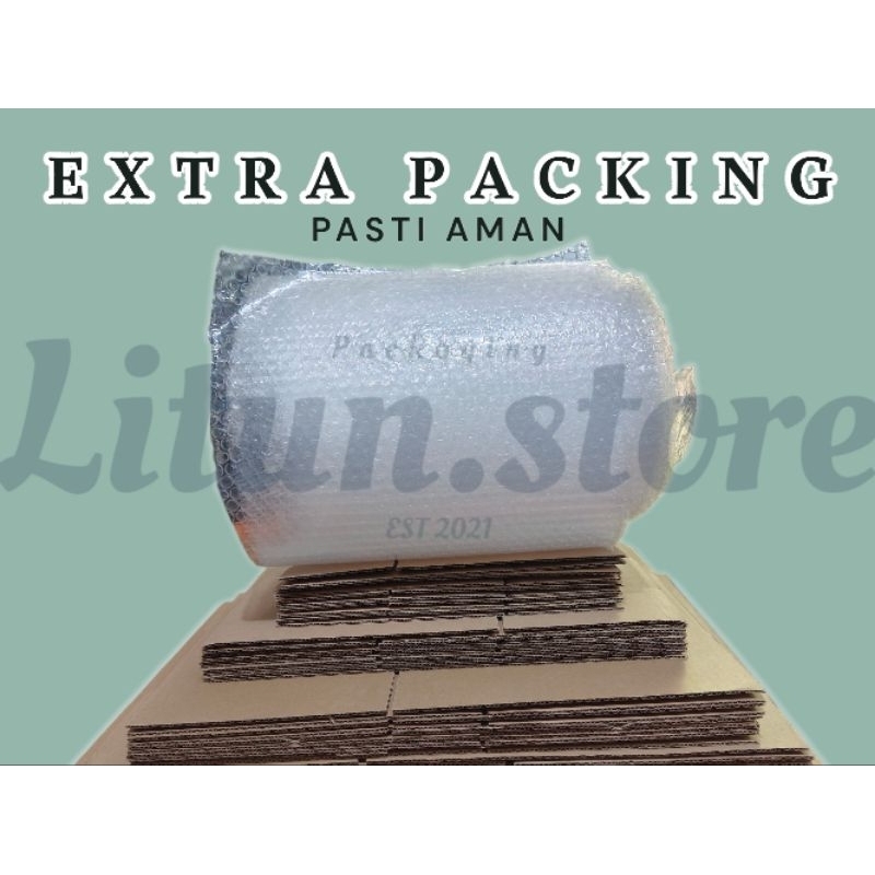 

PACKING TAMBAHAN EXTRA BUBBLE WRAP DUS TEBAL AGAR PAKET LEBIH AMAN