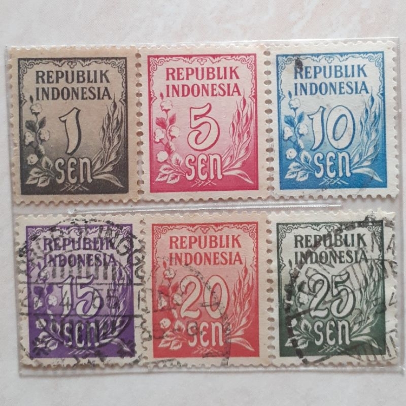 

(A) Perangko Indonesia Padi - Kapas Tahun 1951 set 6pcs