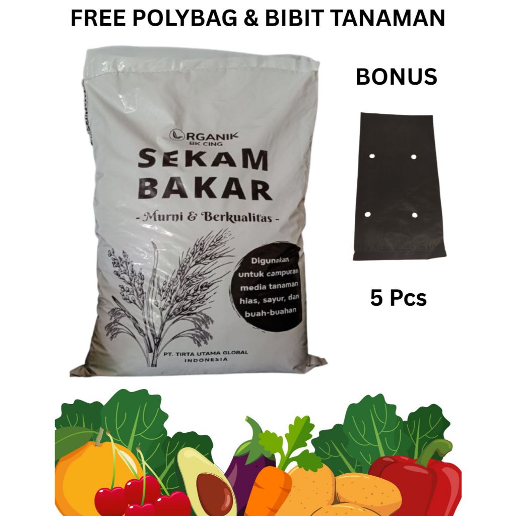 sekam bakar/media tanam organik bk cing - 3,5 kg