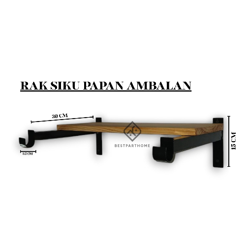 Siku Besi Rak Papan Ambalan Baju Besi Multifungsi Jemuran Baju Besi Gantungan Pipa Korden