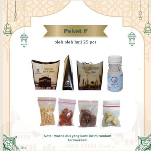 

PAKET F 25PCS DUS TALI OLEH OLEH HAJI/UMROH BOTOL +AIR ZAM ZAM, KURMA, KISMIS, KACANG ARAB, PISTASIO