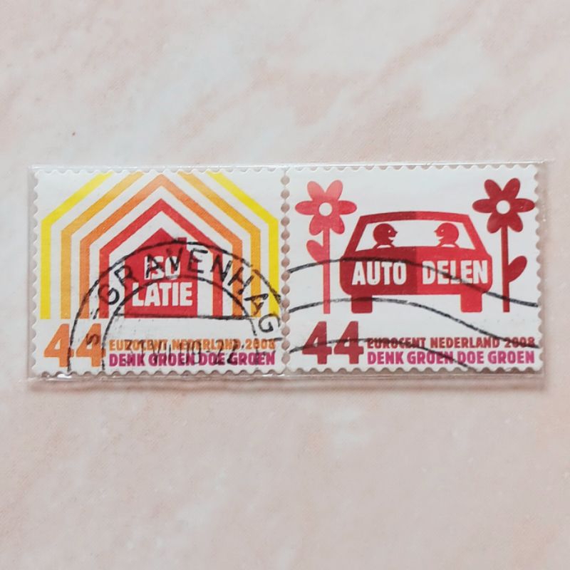 

(AG) Perangko Belanda 2008 Think Green, Do Green Set 2 pcs Used
