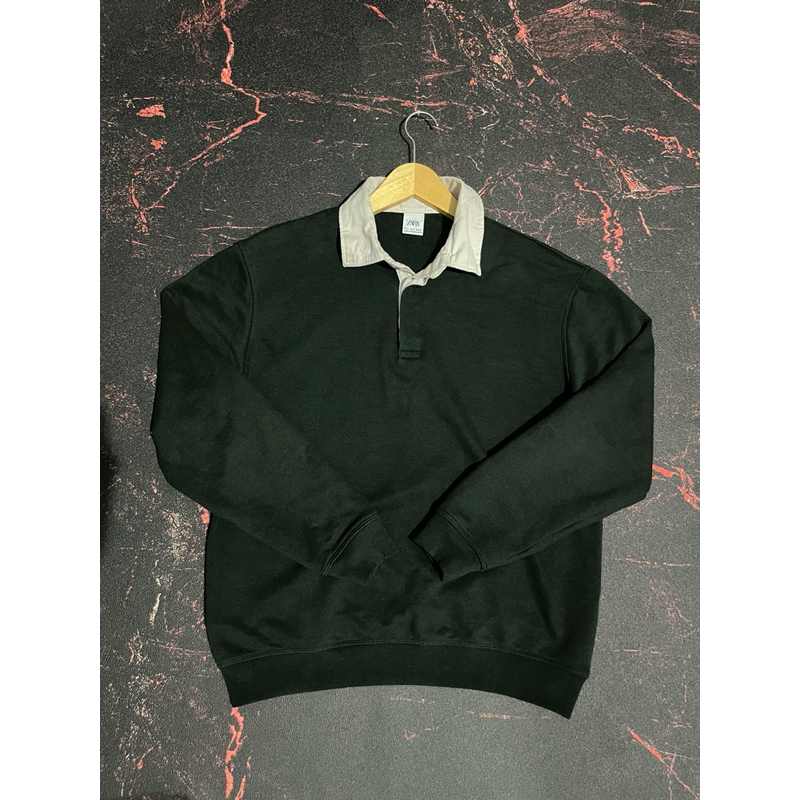 Polo shirt Zara CONTRAST COLLAR POLO SWEATSHIRT SIZE S