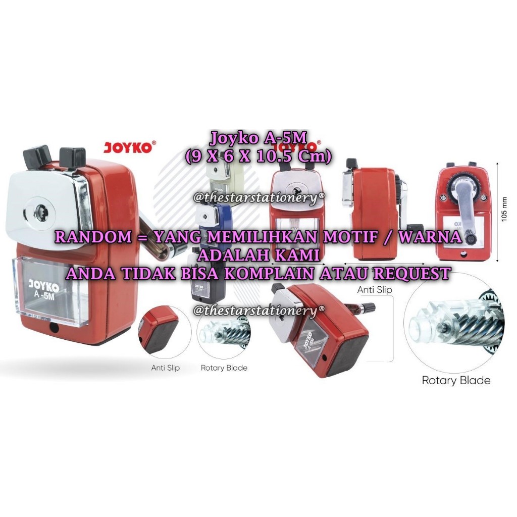 

(1 Biji) GROSIR Rautan Putar JOYKO A-5M Rautan Meja / Sharpener Rautan Serutan Putar Joyko A-5M