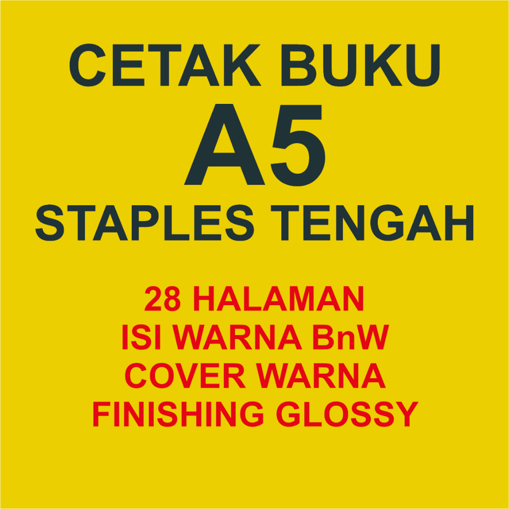 CETAK BUKU STAPLES TENGAH 28 HALAMAN