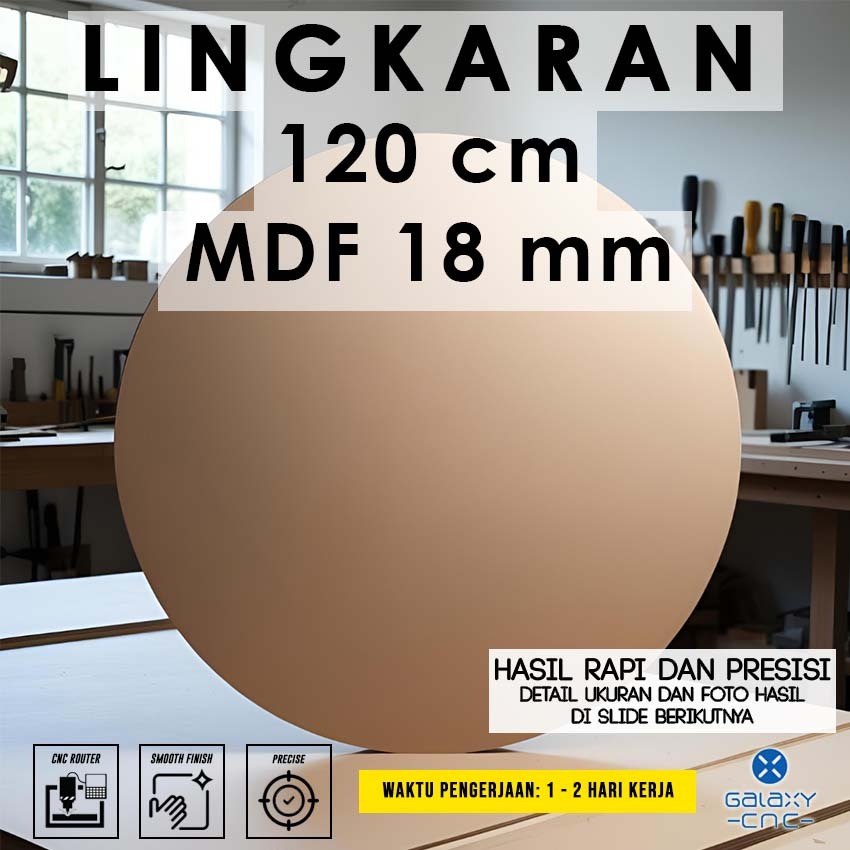 

Lingkaran 120 cm - MDF 18 mm - MDF board / papan MDF kayu