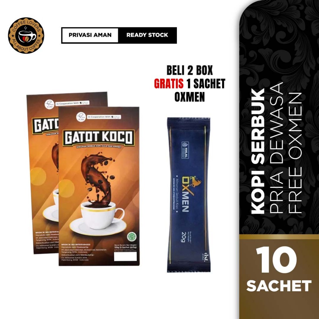 

Kopi Gatot Koco 1 Box Isi 5 Sachet | Gatot Kopi Pria Original BPOM