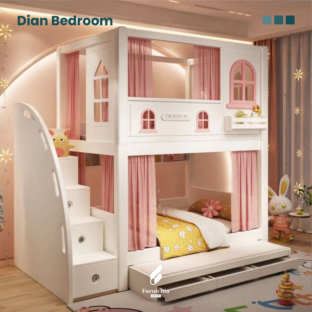 Ranjang tidur tingkat unik, Kamar tidur tingkat modern, Ranjang anak tingkat 2,
