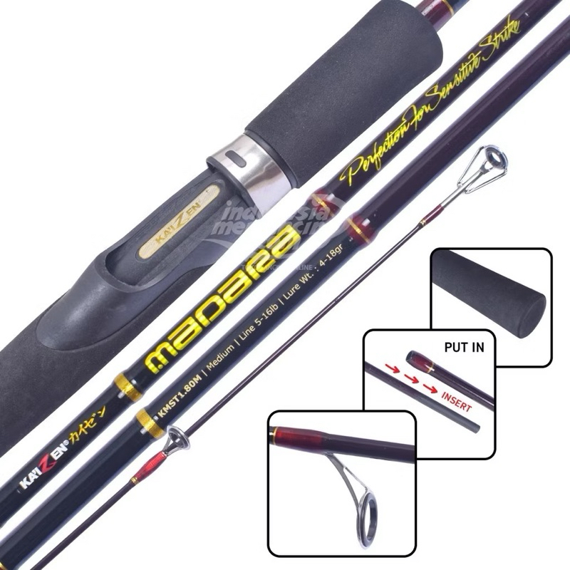 Joran Pancing Kolam Sungai Spinning 135cm Kaizen Madara Carbon Solid