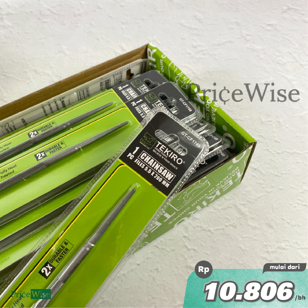 (GROSIR) Kikir Chainsaw 5.5x200 mm Tekiro / Chainsaw Files 5.5 / Kikir Gergaji 5,5