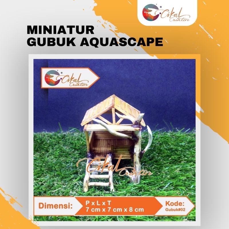 Miniatur Gubuk / Miniatur Rumah / Bonsai Aquascape / Stik Es Krim / Gubuk #02