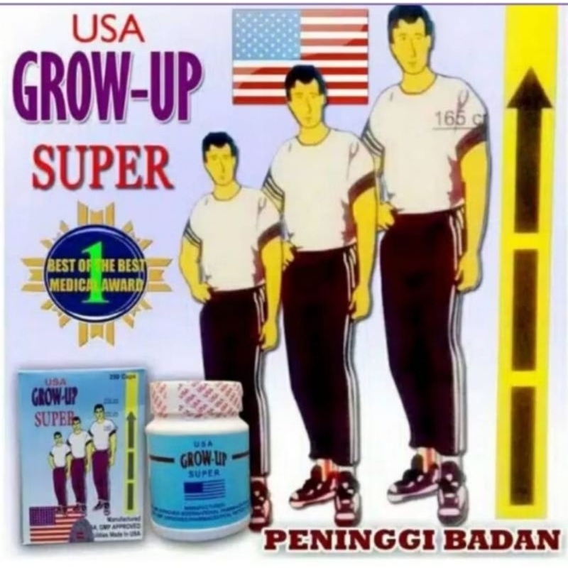 GROW UP SUPER USA ASLI ORIGINAL OBAT PENINGGI BADAN MANJUR HASILNYA