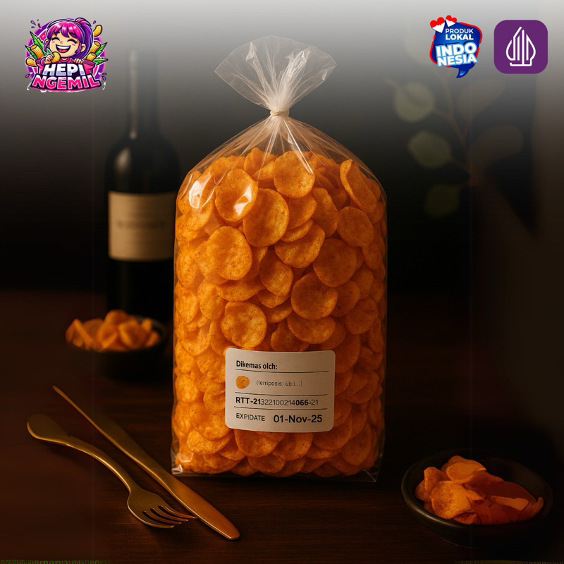 

(BANDUNG) Kerupuk Seblak Orange Jeruk Pedas 400 gr.