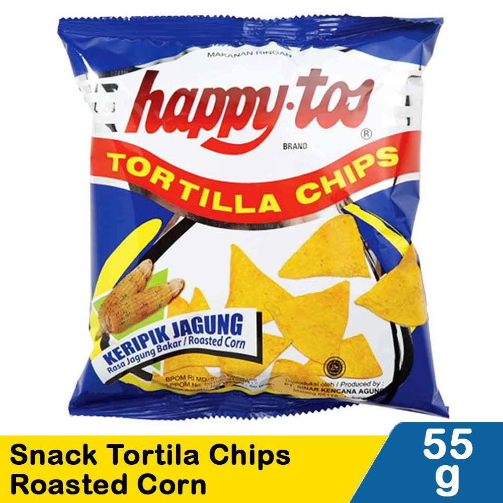 

HAPPYTOS SNACK TORTILLA CHIPS ROASTED CORN PCK 55g