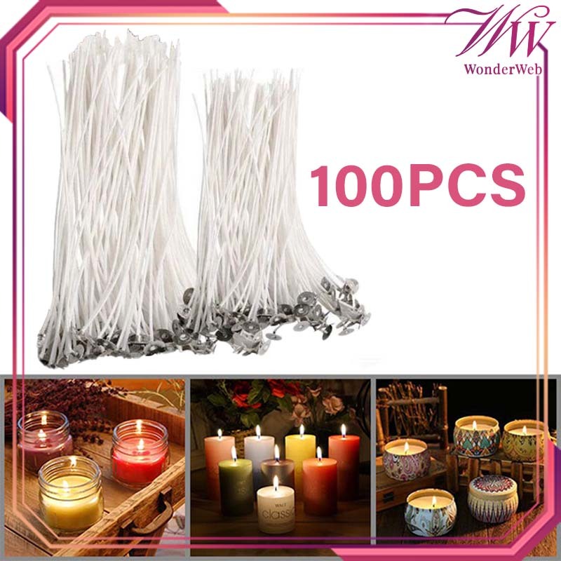 Sumbu Lilin 100pcs Cotton Candle Wick Sumbu Lilin DIY Candle Wick Sumbu Candle Sumbu Lilin Gulungan