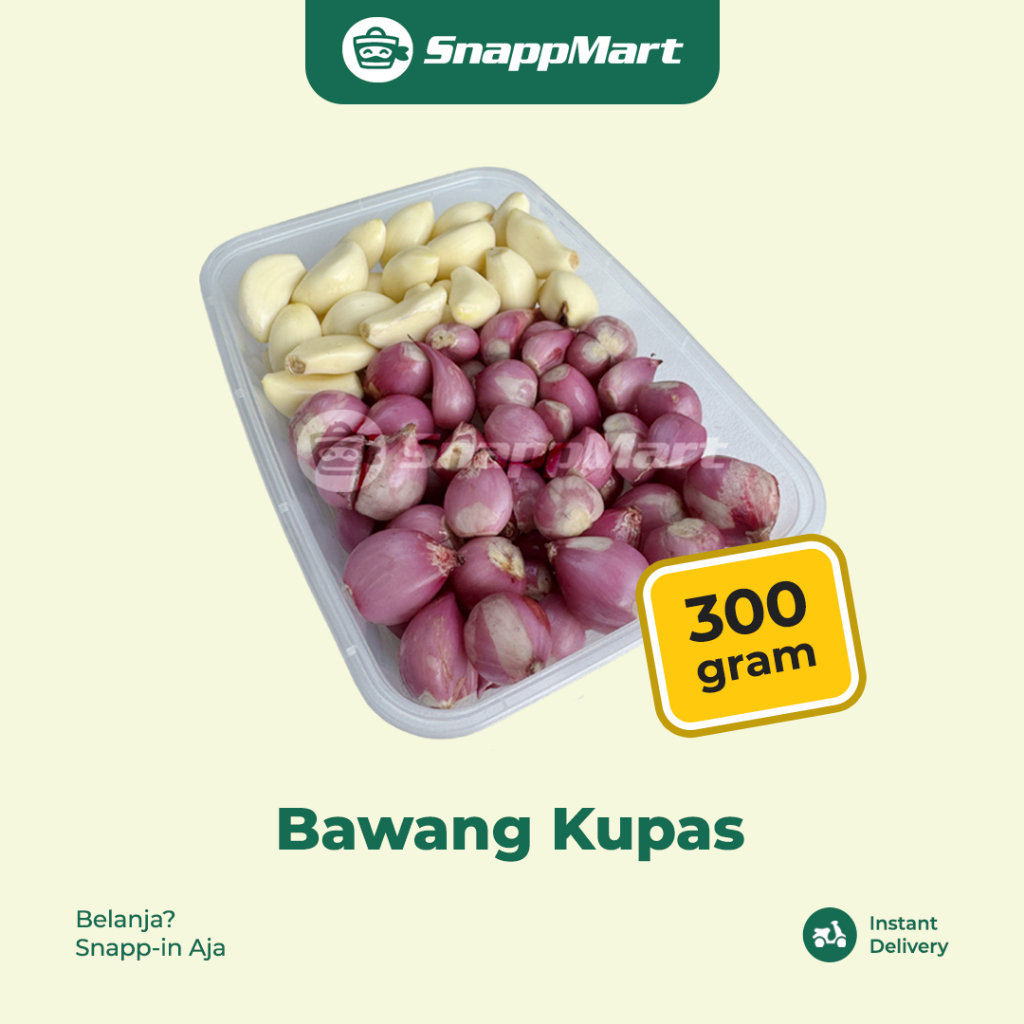 

Bawang Merah Bawang Putih Kupas Fresh (300 gram) - INSTANT / SAMEDAY - Food Prep