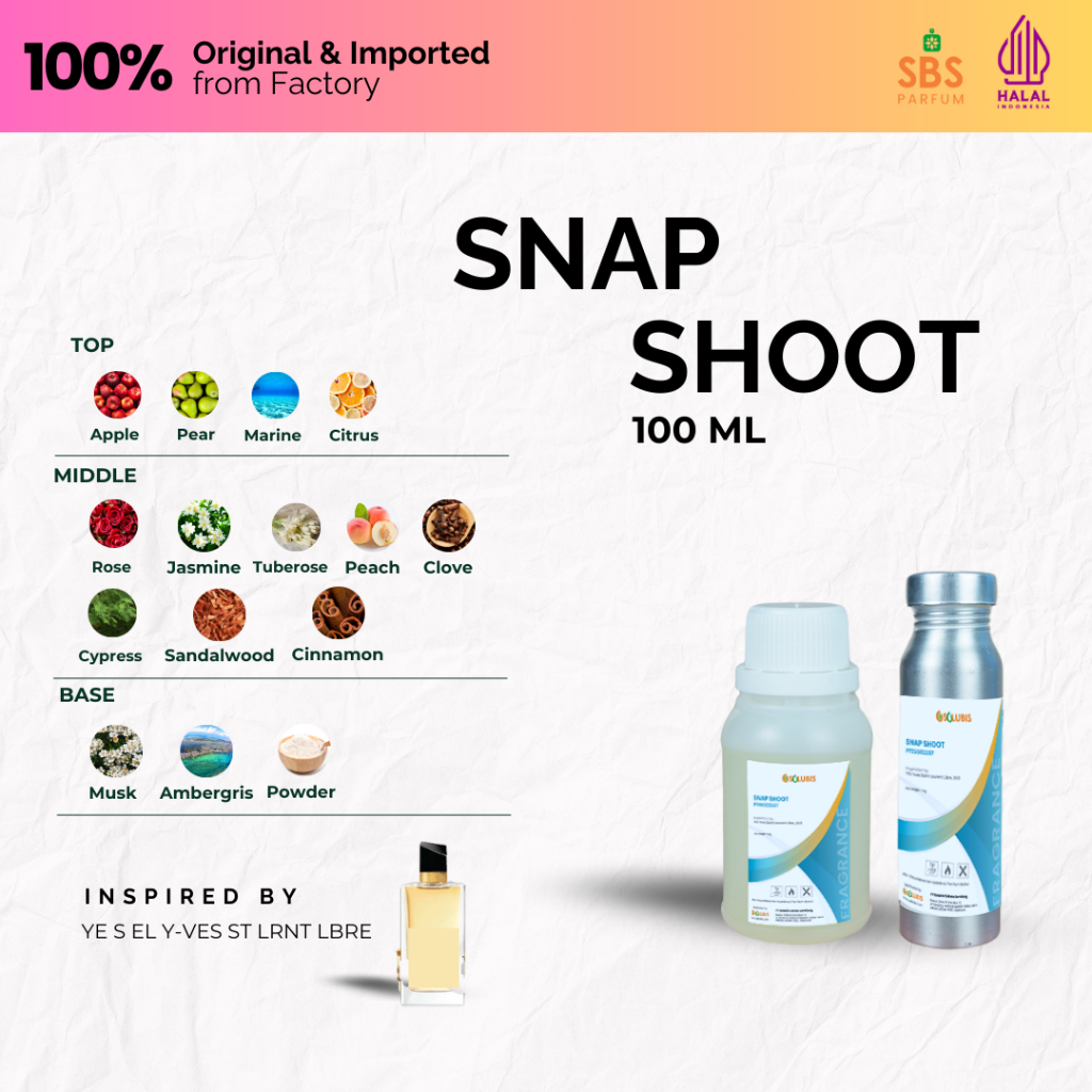 Bibit Parfum Murni Original [Snap Shoot] | 100ml - Inspired by YSL Yves Saint Laurent Libre - Bibit 