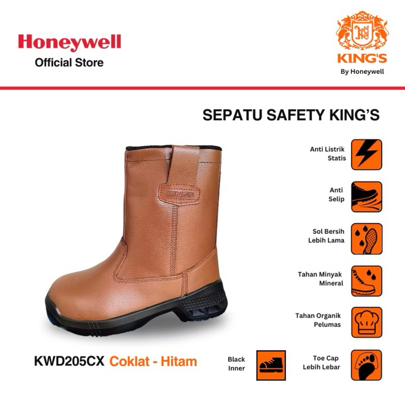 SEPATU SAFETY PRIA KING'S HONEYWELL ORI UKURAN 10 SETARA 44/45