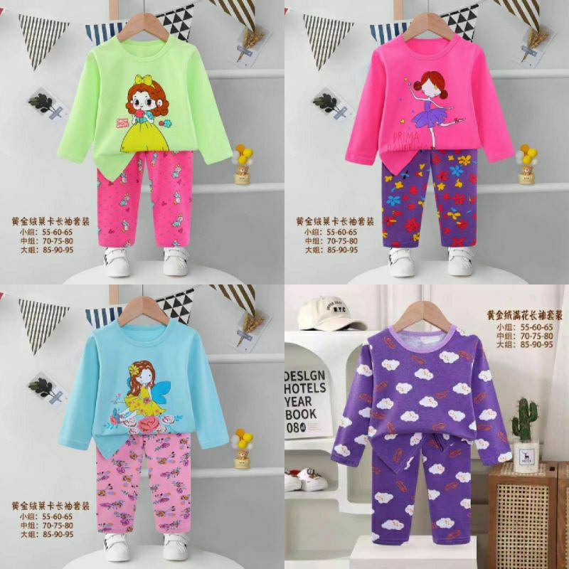 PP ORGANIK 1-9THN/ SETELAN PIYAMA ANAK CEWEK PREMIUM TEBAL