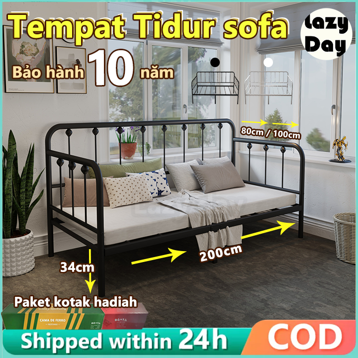 Tempat tidur sofa Ranjang Sofa Bed Besi Tempat Tidur Besi