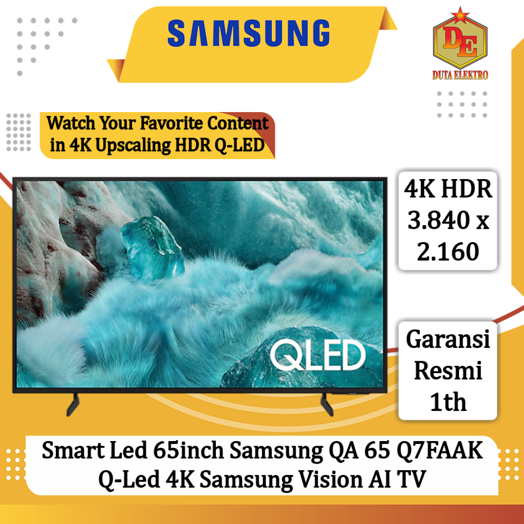 Smart Led 65inch Samsung QA 65 Q7FAAK Q-Led 4K Samsung Vision AI TV