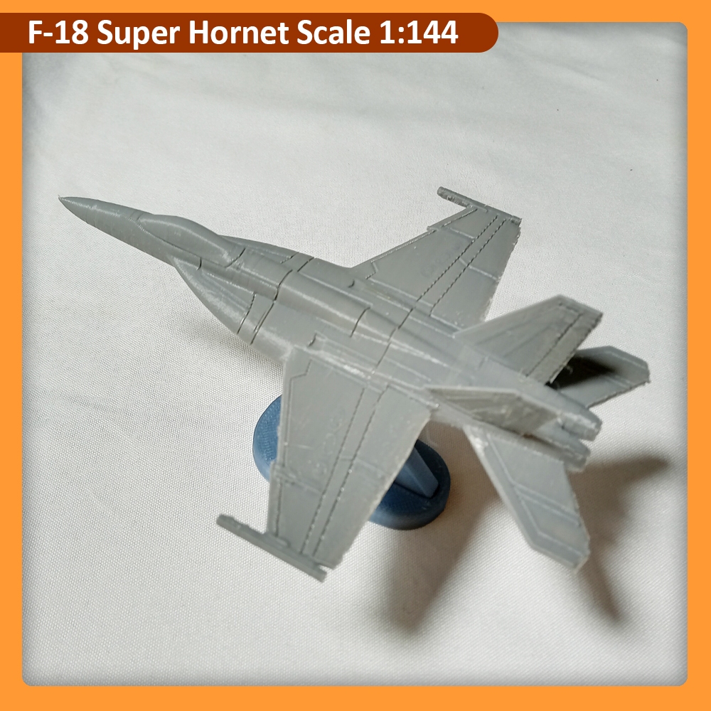Miniatur Pesawat F-18 Super Hornet skala 144, F18 Hornet mainan pesawat 3D Print