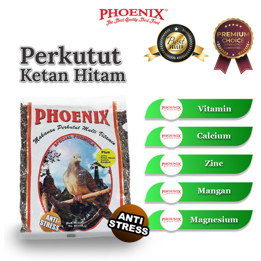 Phoenix Perkutut Ketan Hitam Pakan Burung Perkutut 200gr