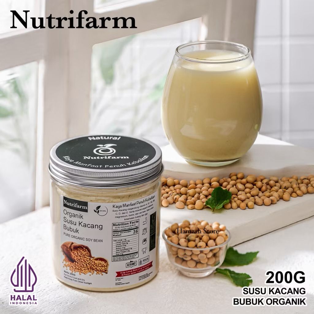 

Serbuk Susu Kacang Kedelai Organik Nutrifarm 200gram | Pure Organic Soy Bean 200gr