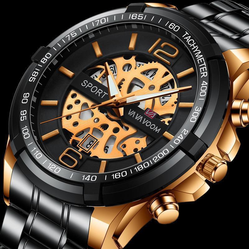 Matagos Jam Tangan Pria Large Case Asli Tahan Air Original Vava Voom Glossy Dial Stainless Steel JVV