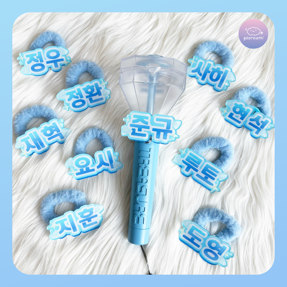 TREASURE Lightstick Acrylic Name Deco with Scrunchie ~ Teulight Deco ~ Charm hiasan lightstick