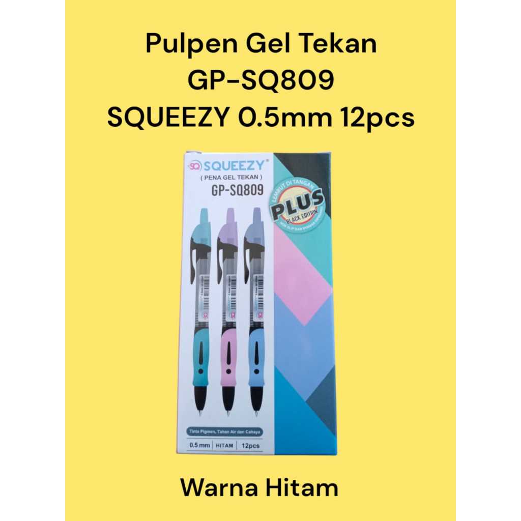 

Pulpen Gel Tekan SQUEEZY GP-SQ809 Tinta Hitam 0.5MM - Stationery