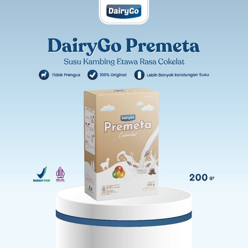 

Susu Kambing Etawa Bubuk DairyGo Premeta Coklat Box 200g